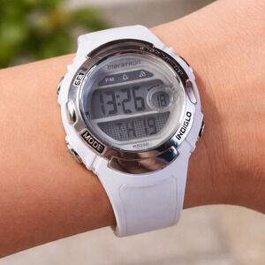 Timex Marathon Womens Digital Watch Day Date Indiglo Alarm Sport New Battery